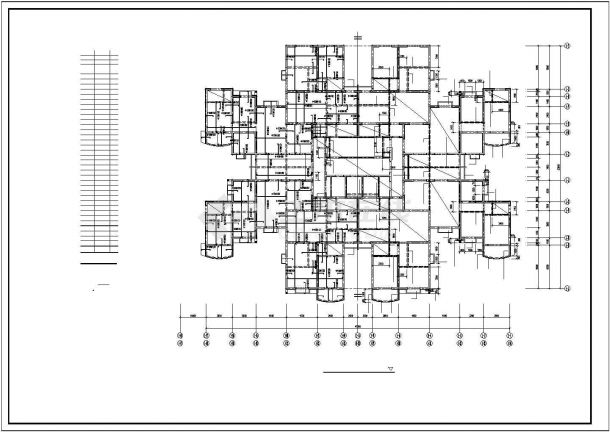 某地大型医院结构设计cad图纸-图二