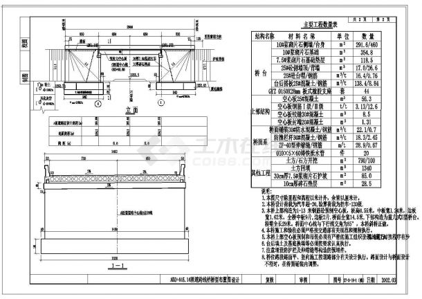 承建修改一整套13米跨桥cad施工设计详图-图二