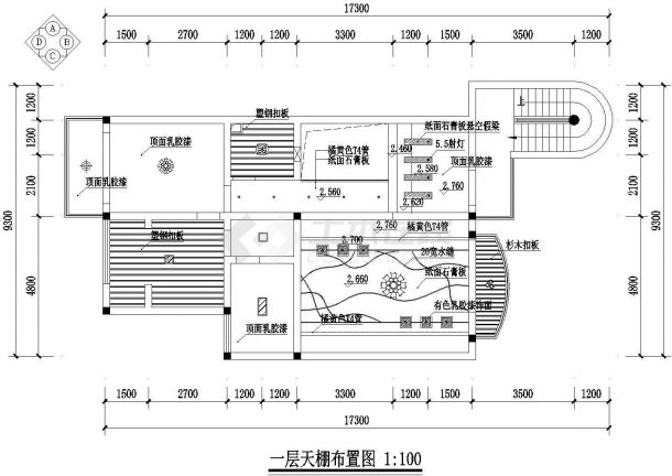 某地豪华海天别墅全套装饰施工设计方案cad图(含原始平面图，原始天棚图)-图二