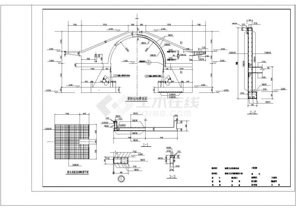 全套古典拱桥的结构CAD建筑设计施工图-图二