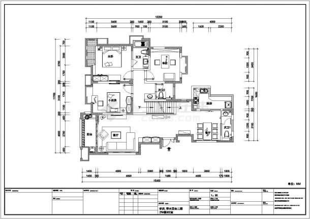 香水百合3室2厅现代风格住宅楼全套中心施工设计cad图纸【含效果图】-图一