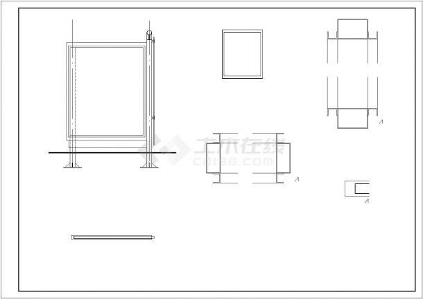 某公交车亭设计图建筑结构CAD完整构造施工图纸-图一