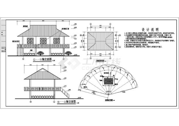 某山地动物园CAD全套建筑设计施工图纸-图二
