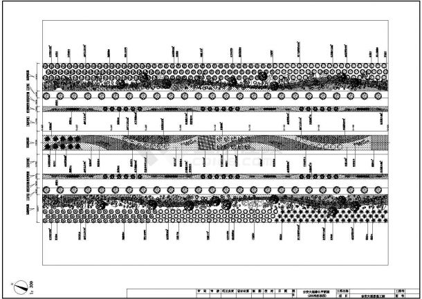 某风尚大道绿化CAD设计完整平面图-图一