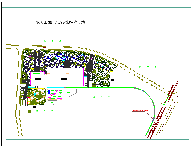 某广东万绿湖基地CAD设计大样完整规划图
