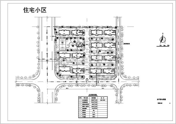 某京西小区住宅区CAD设计完整规划总平面图-图一