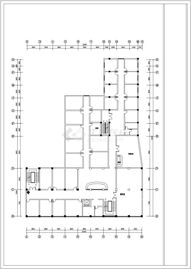 大型休闲中心装修设计施工cad图-图一