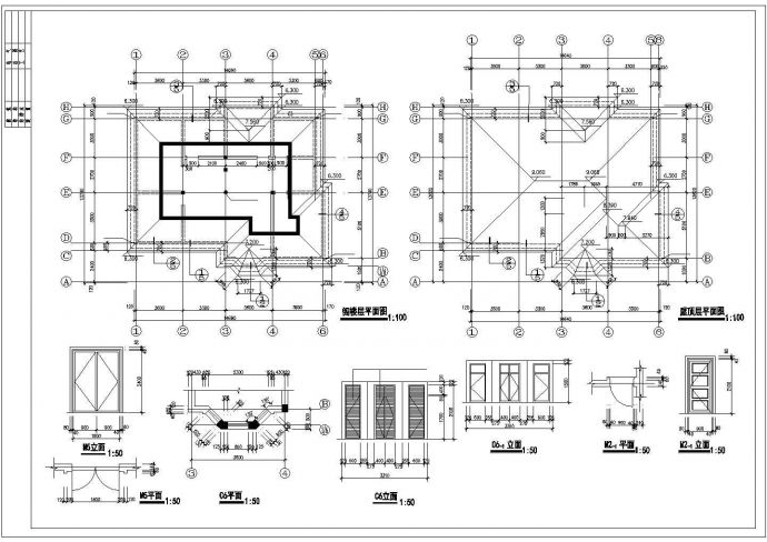 常熟市某村镇310平米2层砖混结构单体别墅建筑设计CAD图纸（含阁楼）_图1