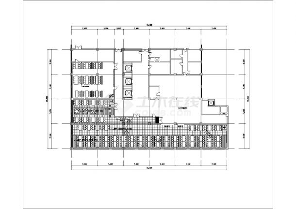 【南京】某大学多层食堂全套装修施工设计cad图纸-图二