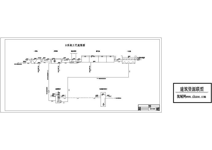 某污水厂工艺设计图cad图纸_图1