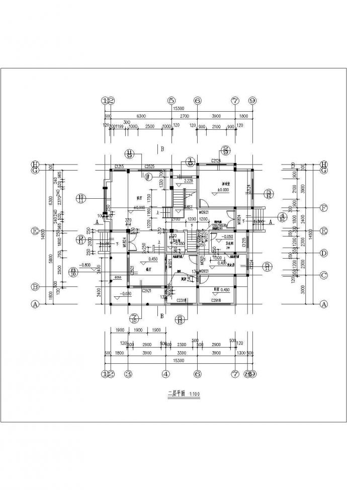 昆山市绿杨花园小区2层砖混机构单体别墅建筑设计CAD图纸（含阁楼）_图1