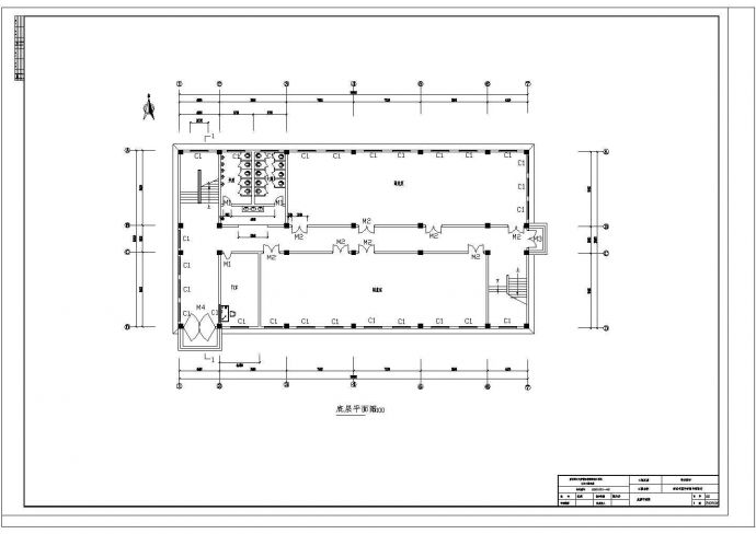 某3088㎡三层框架图书馆建筑结构图纸_图1