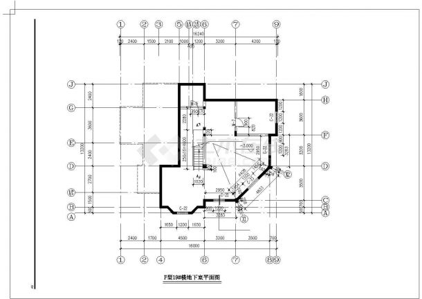 银川市某村镇2层砖混结构简约型乡村别墅平面设计CAD图纸（含地下室）-图一