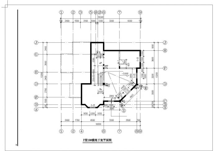 银川市某村镇2层砖混结构简约型乡村别墅平面设计CAD图纸（含地下室）_图1