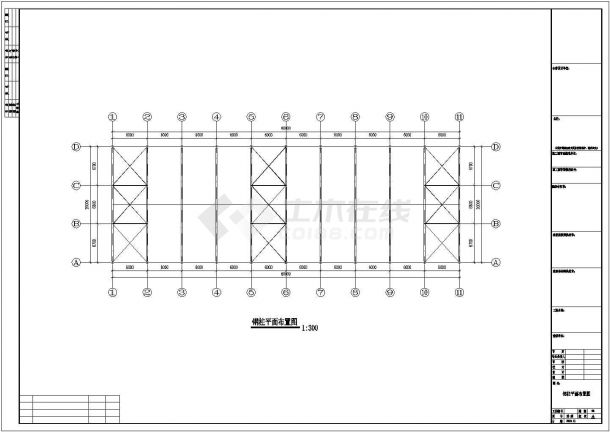 厦门20跨度工程结构设计CAD图纸-图二