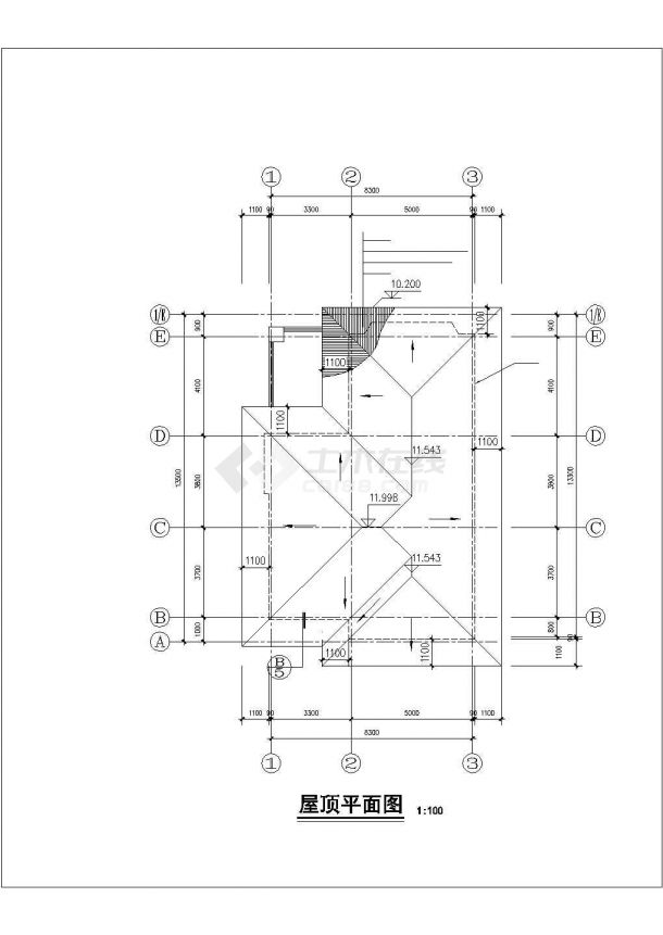 衢州市某大型别墅区303平米3层框混结构独栋别墅建筑设计CAD图纸-图一