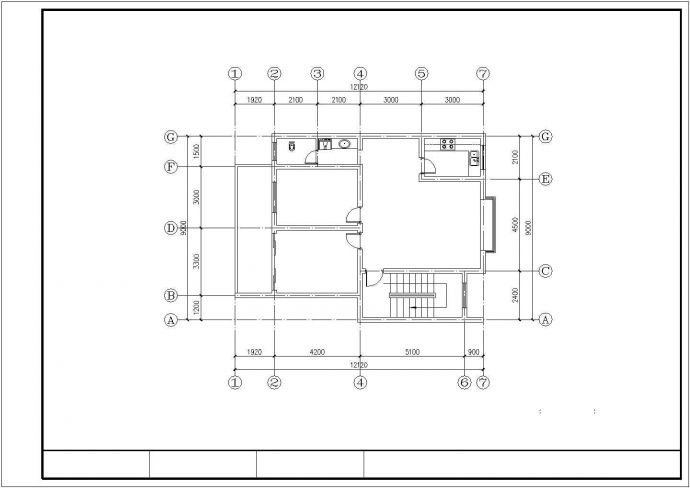 南京市某住宅86平米经典小户型设计CAD图纸（2室2厅1卫）_图1