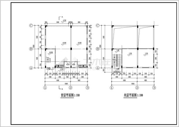 杭州某社区3层混合结构独栋别墅建筑设计CAD图纸（含夹层和天面层）-图一
