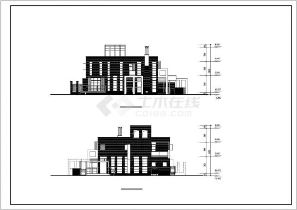 邯郸市某宝乐新村3层砖混结构单体乡村别墅全套建筑设计CAD图纸-图一