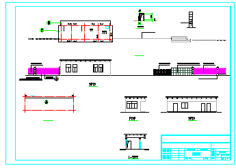 某公司大门门卫及传达室方案设计cad图（带效果图）_图1