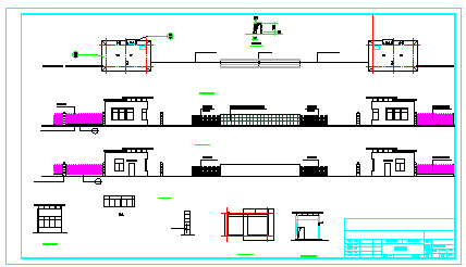 某公司大门门卫及传达室方案设计cad图（带效果图）-图二