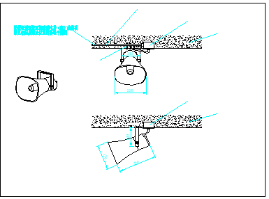 摄像机及喇叭安装CAD设计大样图-图二