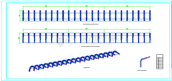 完整钢管桁架施工cad设计详图-图二