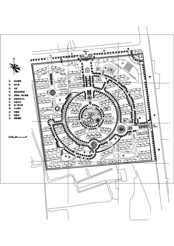 上海某小区CAD详细构造完整平面规划-图一