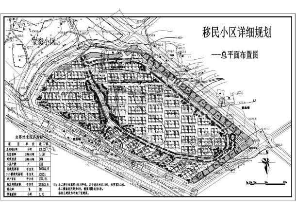 移民小区详细规划总平面CAD图-图一