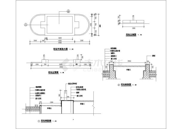 某花坛小品CAD详细构造设计施工图-图一