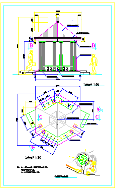 某欧式六角亭CAD完整施工图纸