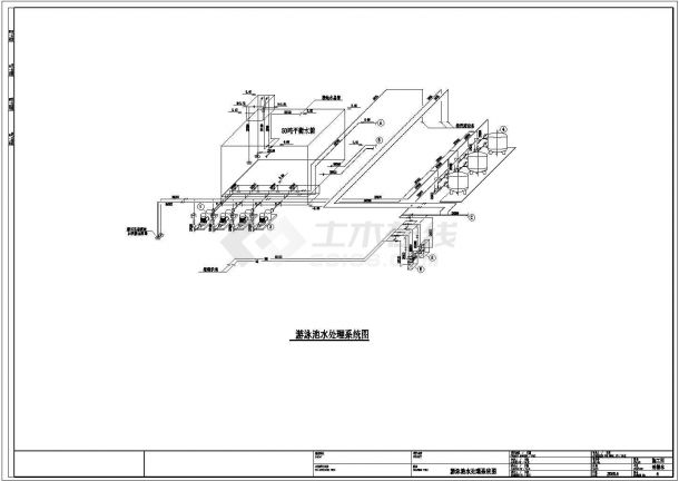 某大学游泳池平面设计cad施工图-图二