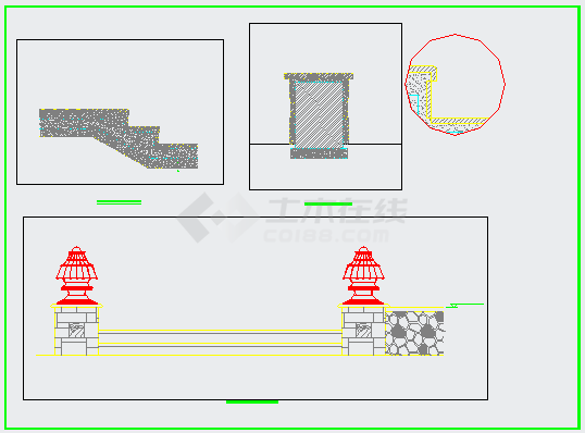 某专业别墅庭院绿化CAD设计施工图-图一