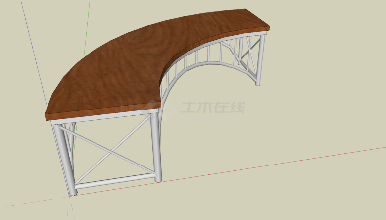 带有钢构框架和深色桥梁的其他桥 su模型-图二