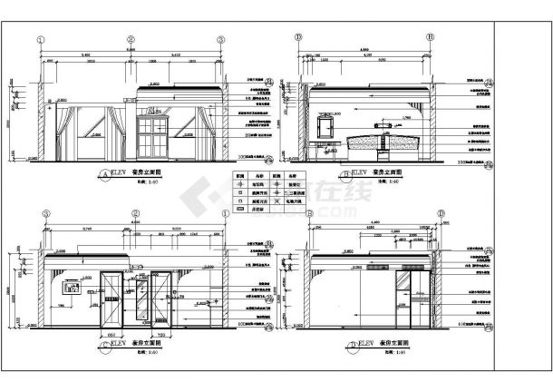 苏州某多层小型宾馆套房全套装修施工设计cad图-图二