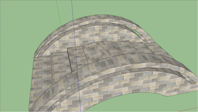 弧形的带有石头砌成的大桥su模型_图1