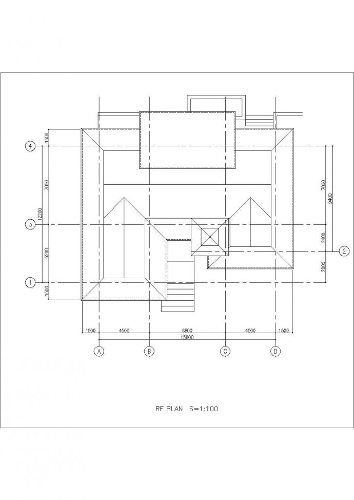 承德市某山庄单层框混结构休闲单体别墅平立面设计CAD图纸_图1