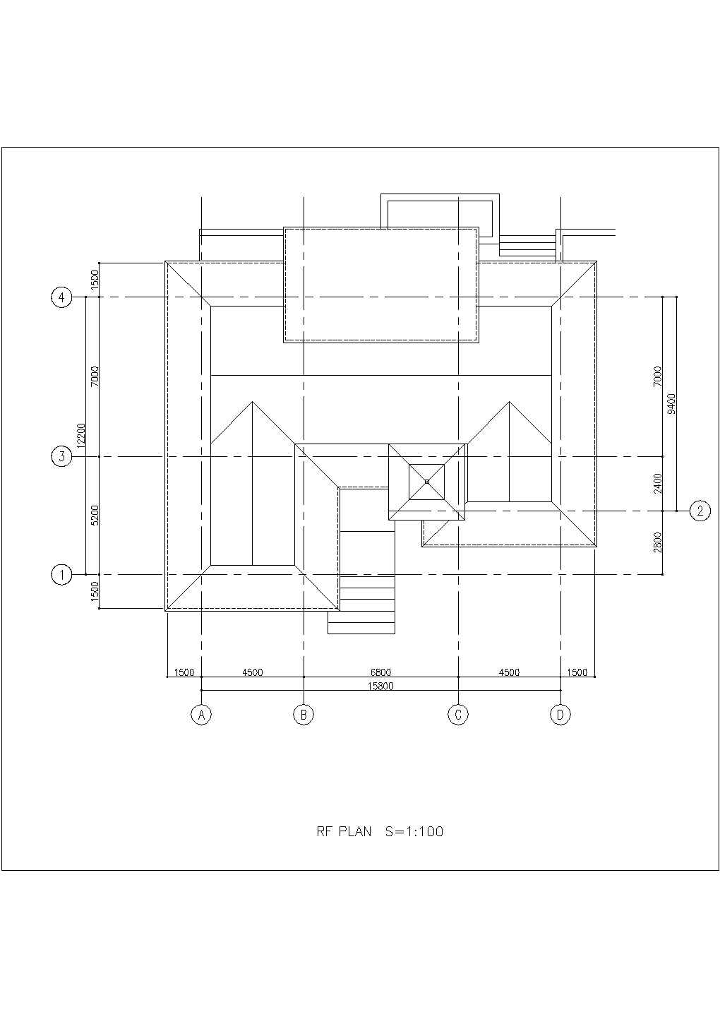 承德市某山庄单层框混结构休闲单体别墅平立面设计CAD图纸