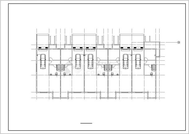 1920平米3层砖混结构连体别墅全套建筑设计CAD图纸（含半地下室层）-图一