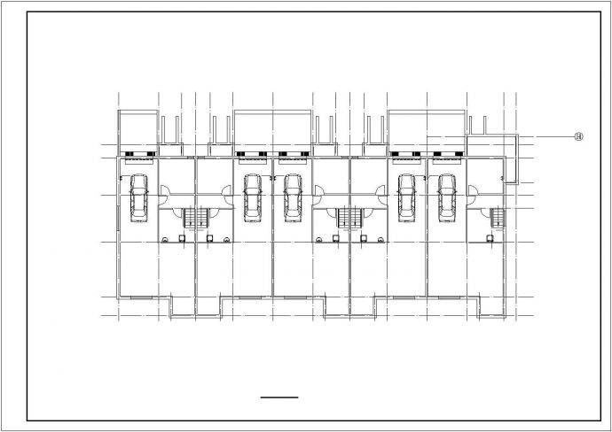 1920平米3层砖混结构连体别墅全套建筑设计CAD图纸（含半地下室层）_图1