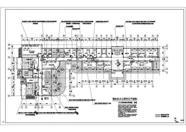 某公安派出所多层办公大楼装修设计cad平面施工图纸（甲级院设计）-图二