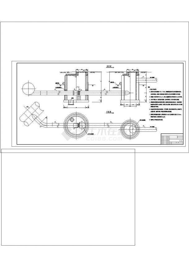 给水工程管道附件井施工图纸CAD-图二