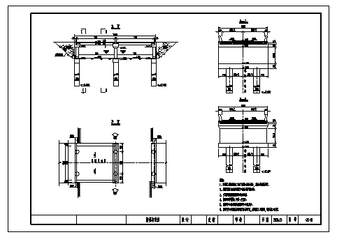 某市桥梁全套施工cad图，共十五张-图一