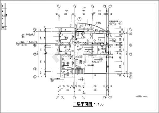 【南京】某地景区豪华别墅全套装修施工设计cad图(含建筑设计说明)-图一