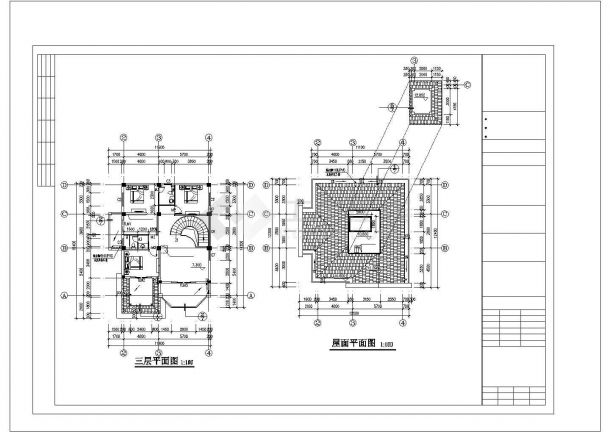 佛山市某村镇366平米三层砖混结构单体乡村别墅全套建筑设计CAD图纸-图二