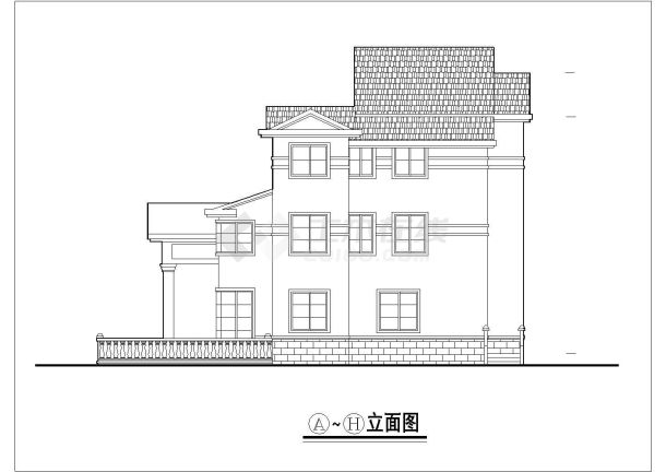 兰州市某村镇310平3层砖混结构独栋别墅建筑设计CAD图纸（含结构图）-图一