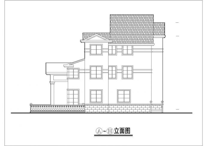 兰州市某村镇310平3层砖混结构独栋别墅建筑设计CAD图纸（含结构图）_图1