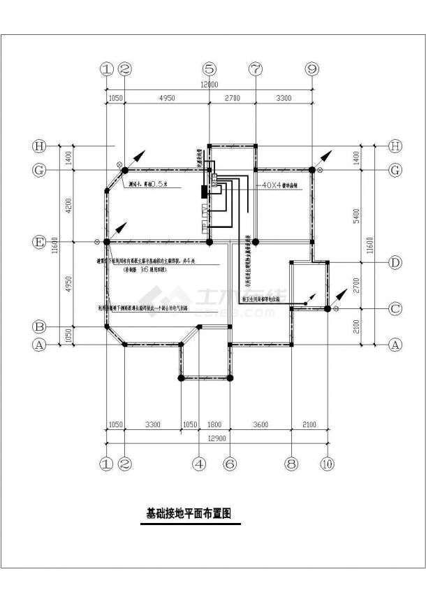 西安市曲江园某别墅区3层砖混结构单体别墅全套电气系统设计CAD图纸-图一