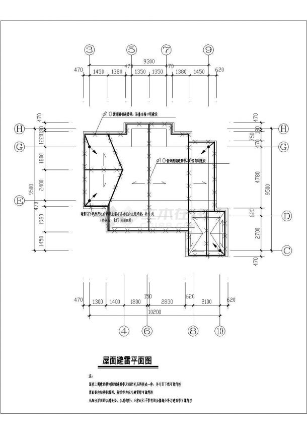 西安市曲江园某别墅区3层砖混结构单体别墅全套电气系统设计CAD图纸-图二