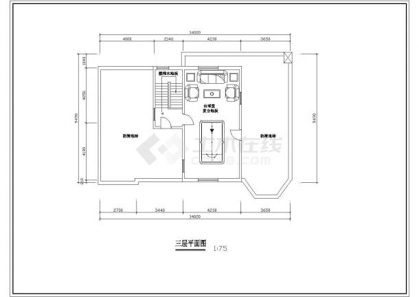 济南市某现代化村镇3层高档别墅地面和天花平面设计CAD图纸-图一
